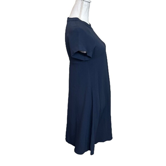 Max Mara Intrend Shift Dress Navy Women’s Size 2 Short Sleeve Crew Neck Swing - Picture 6 of 11